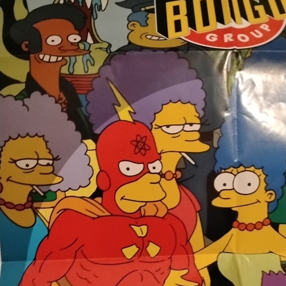 Vintage Giant Early Rare The Simpsons Bongo Comics Poster Signed Bill Morrison